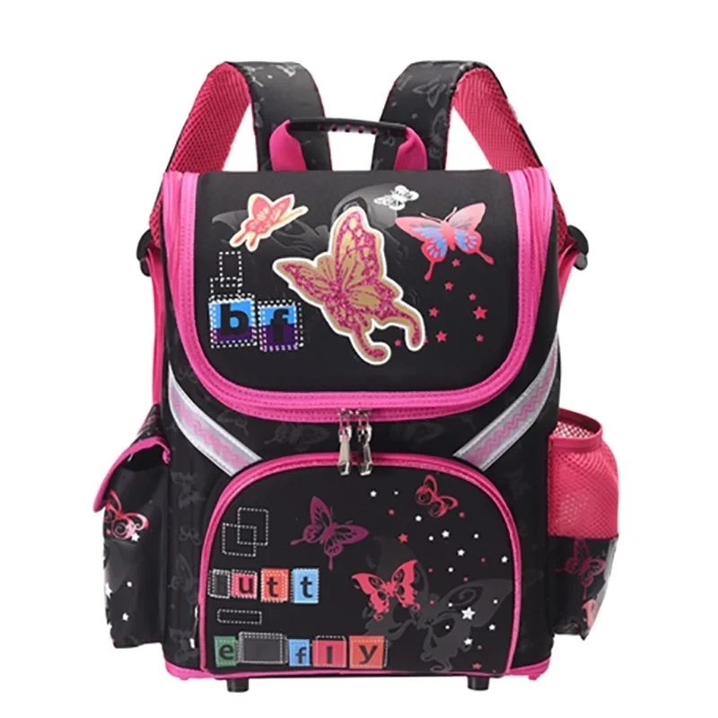 

Children Backpack Kids butterfly Schoolbag student Folded Spinal protection bookBags Boys School bag girls Mochila Infantil sac