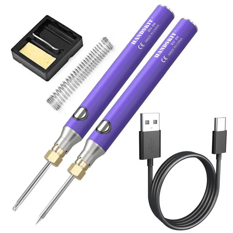 

Rechargeable Soldering Iron 8W Cordless Soldering Iron Kit Electric 5-in-1 Solder Iron Kit Tool Adjustable Temperature Solder
