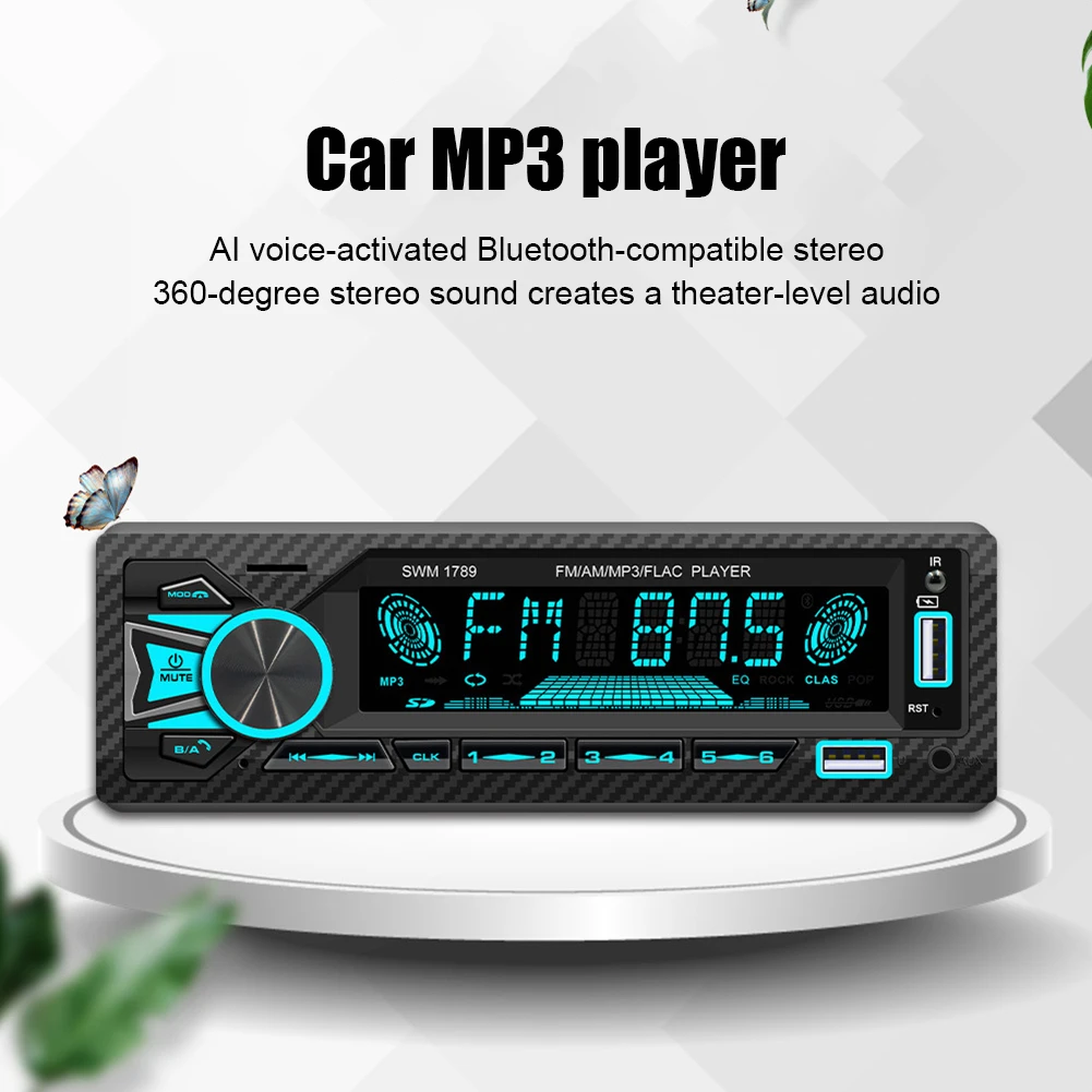 

Автомобильный стерео MP3-плеер, Bluetooth, с поддержкой USB/TF/AUX