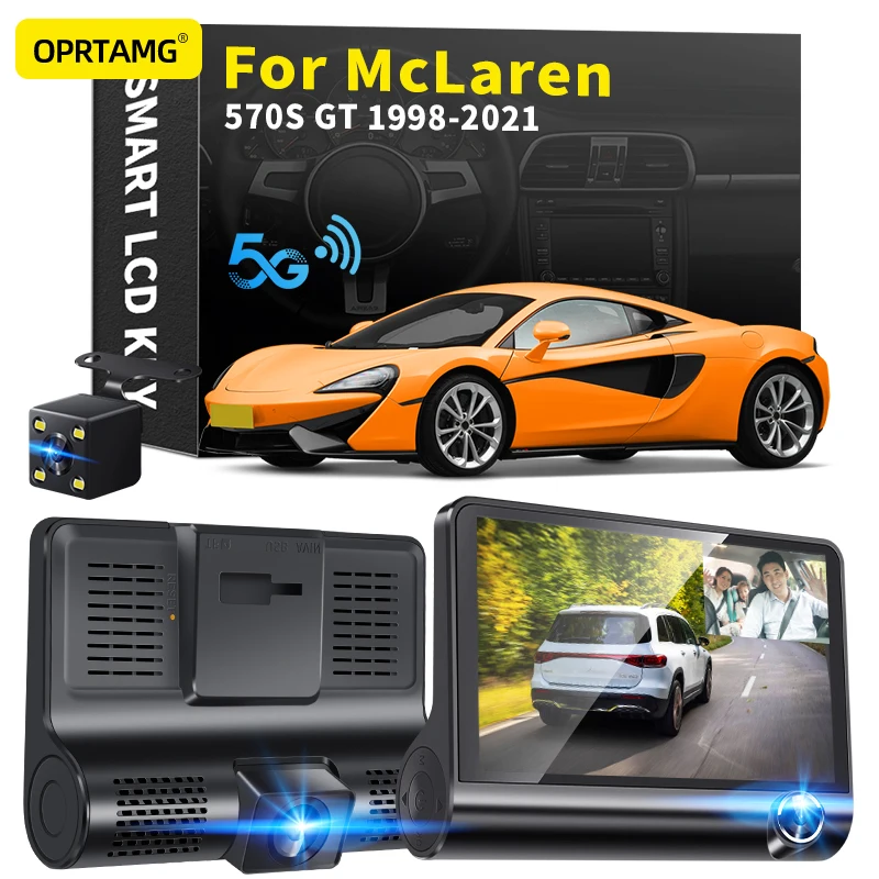 

OPRTAMG Dash Cam For McLaren 570S GT Car DVR 3 Cameras Lens 4.0 Inch 1080P dashcam 1996 1997 1998 2000 2004 2022 Car Accessories