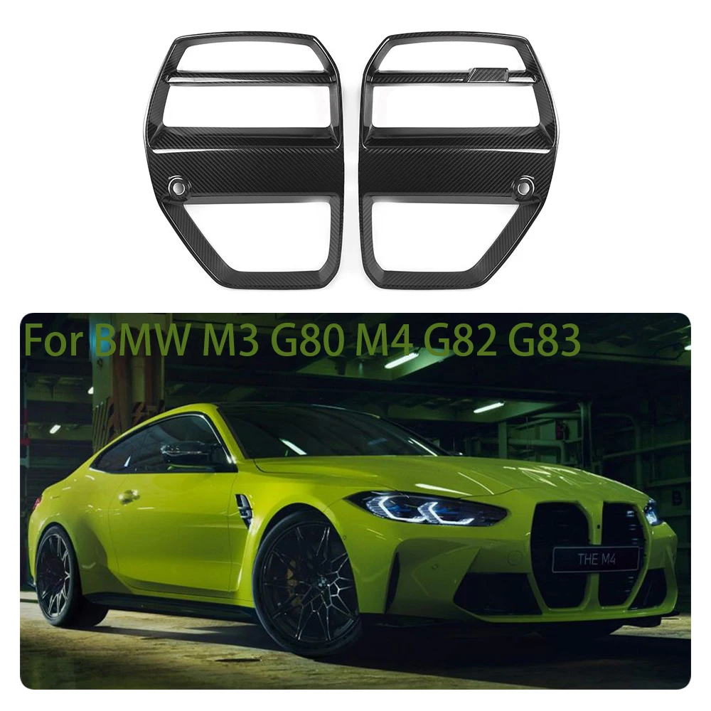 

Dry Carbon Fiber Front Bumper Grilles for BMW M3 G80 M4 G82 G83 Front Kidney Grille ACC Support and No ACC