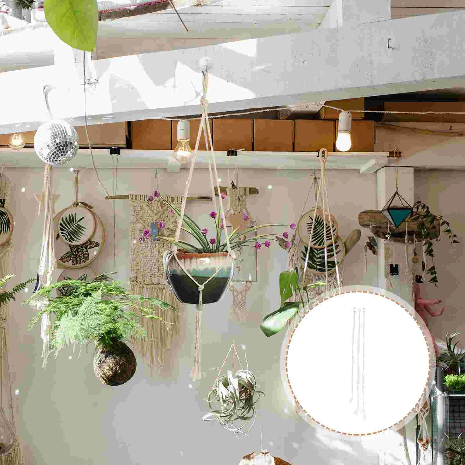 

Hangingholder Macrame Hanger Planter Pot Basket Net Flowerpotrope Stand Flowerwoven Hangers Cotton Bohomian Planters Home Decor