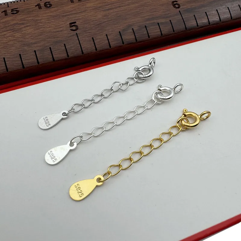 Цепочка-карабин из серебра 925 пробы 3 5 см 1 шт.