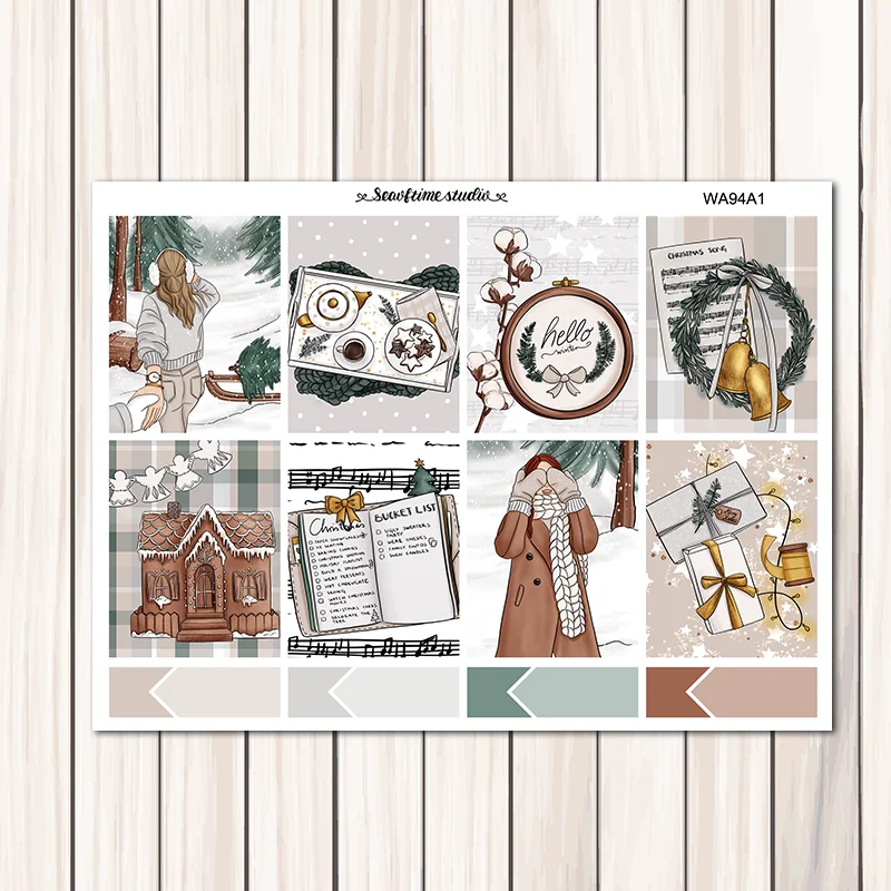 

7 шт./упаковка, Новогодние декоративные наклейки