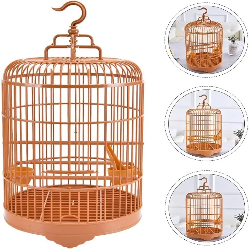 

1 Set Classic Round Bird Cage High Quality Parrot Cage Travel Carrier Bird House for Parrots Lovebird Parakeets Small Bird