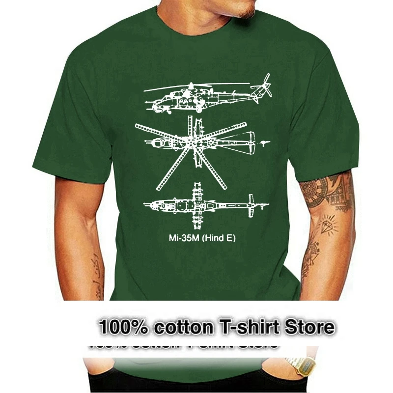 

Military T Shirt MI 35 Hind E Russian Helicopter Air Force Gift