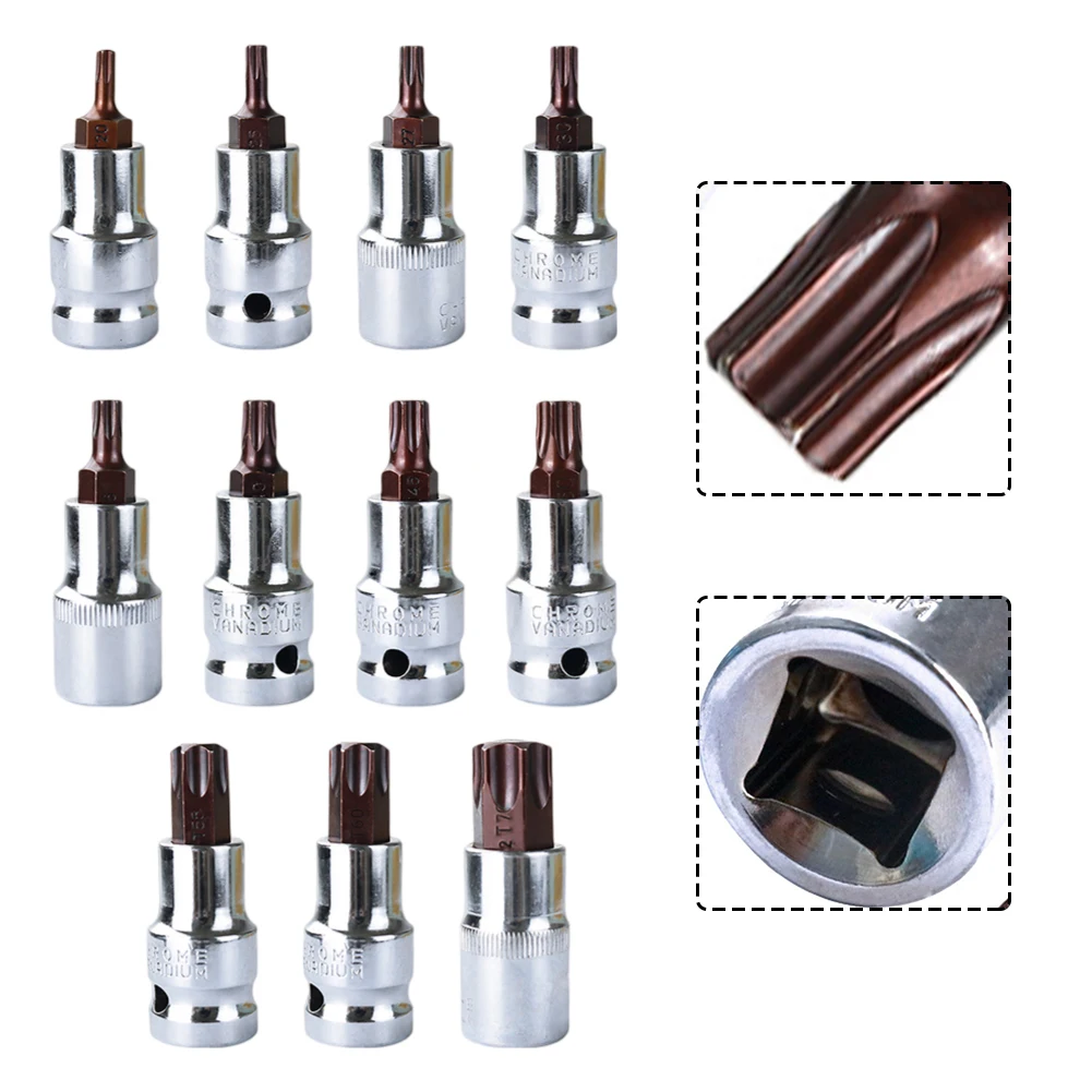 T20-T70 Отвертка с головкой Torx головки 1/2 дюйма торцевые ключи легированная сталь