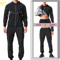 lazawg mens sauna set sweat suit weight loss top pant slimming jacket trousers workout leggings shirt body shaper fat burner gym