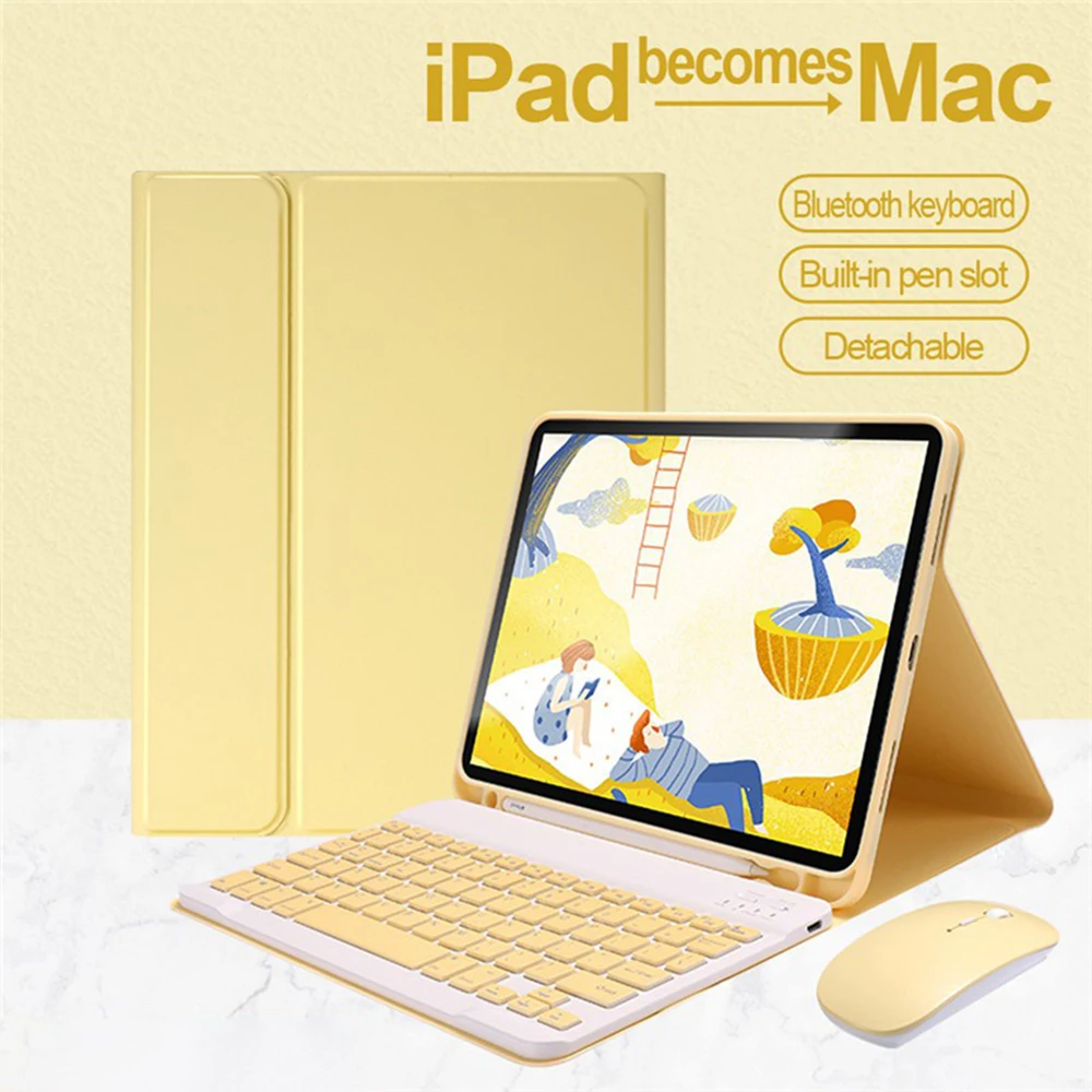 

Case For iPad Wireless Keyboard Mouse For iPad 9.7 10.2 10.5 10.9 2018 2019 2020 7th 8th 9th Air 4 5 Pro 11 Cover Pencil Holder