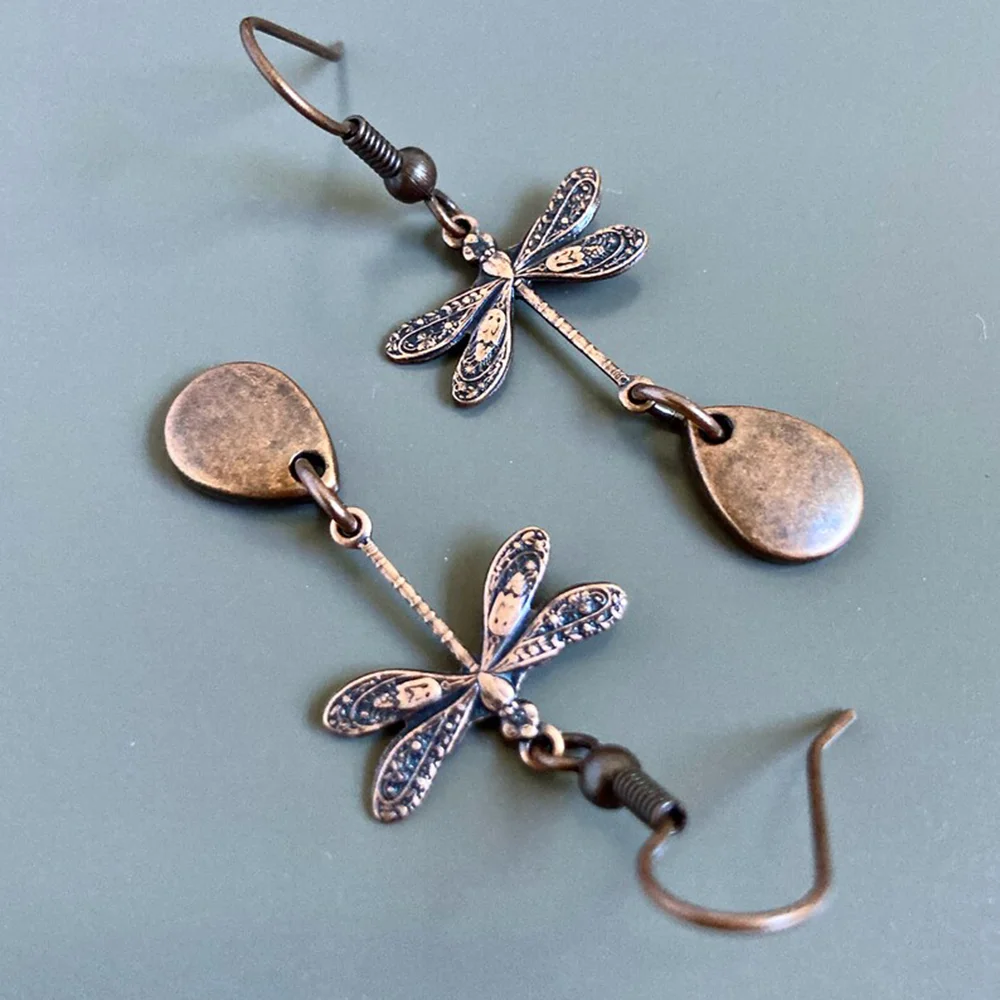 2 шт. женские винтажные серьги в виде стрекозы