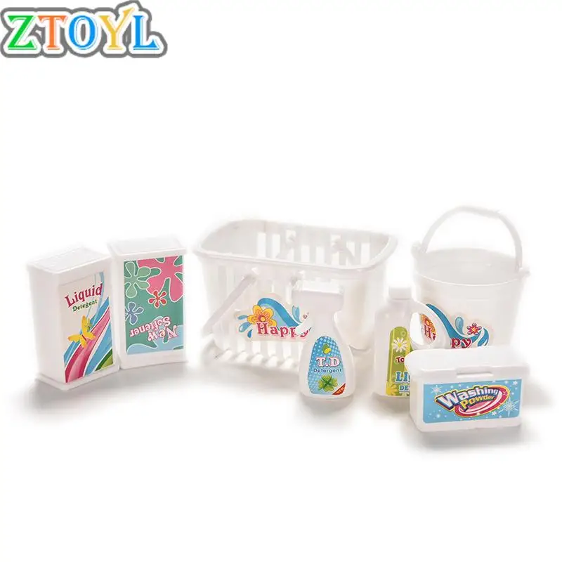 

7 шт./компл. Аксессуары для мини-мойки, чистящие средства, кукольный дом, кукла