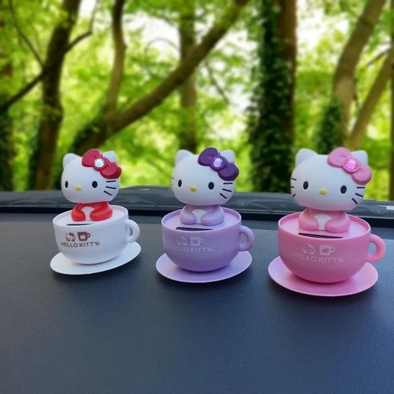 Новинка Sanrio симпатичная чайная чашка Hello Kitty аниме Солнечная Вибрирующая голова