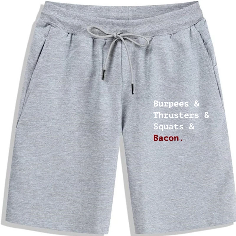 

WEELSGAO Summer Style Men Shorts Men's Burpees And Thrusters And Squats And Bacon shorts for men