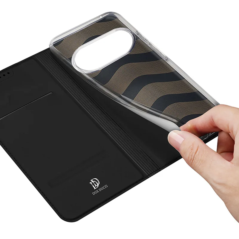 Dux Ducis Pu кожаный магнитный флип-чехол для Google Pixel 9a 10 Pro Xl с защитной крышкой для слота для карт-бумажника (art.: 3920cebfd43df) - 3920cebfd43df