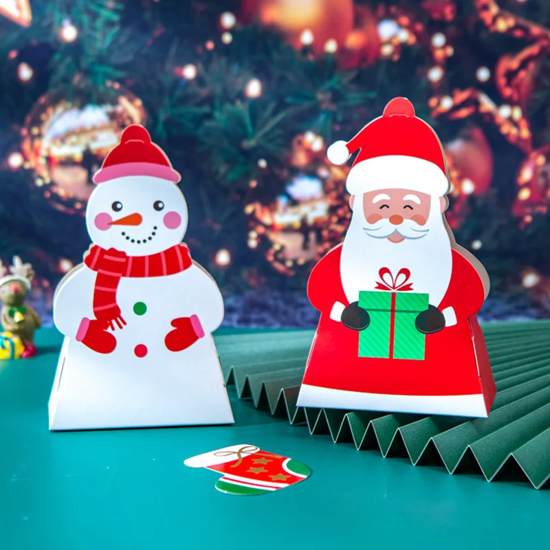 

5pcs Merry Christmas Candy Box Santa Claus Snowman Kids Gift Packaging Box Party Favors Xmas New Year Navidad Decor Supplies