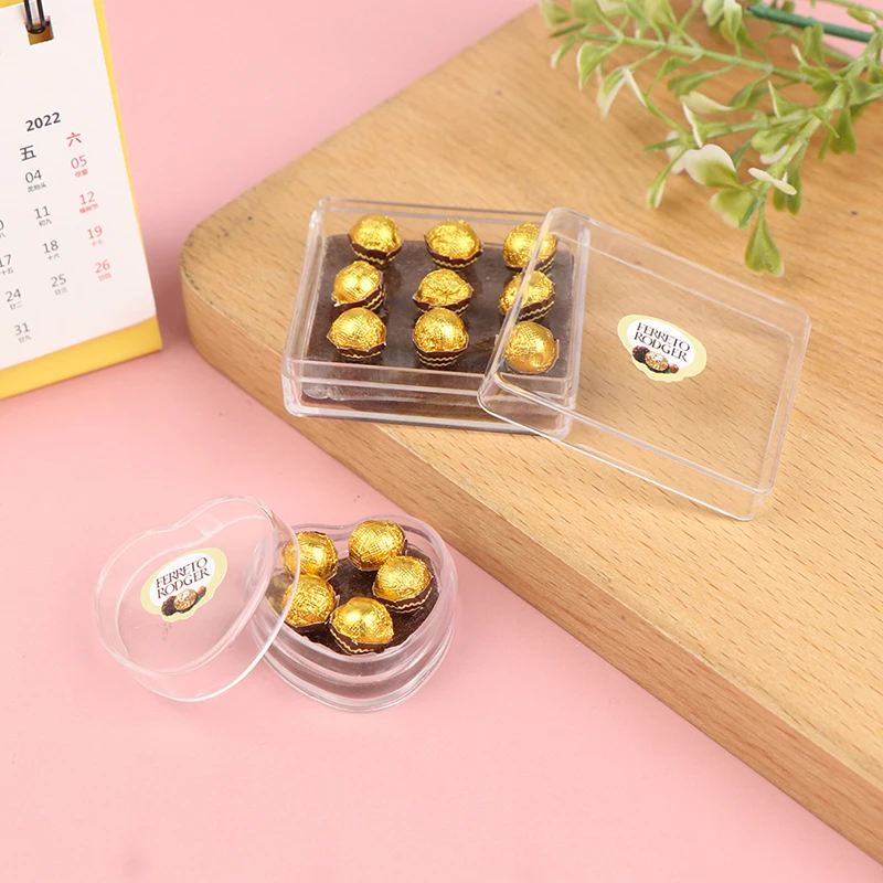 

1PC 1:12 32*15MM Miniture Chocolate Gift box Dollhouse Model Food Toy Kitchen Accessories