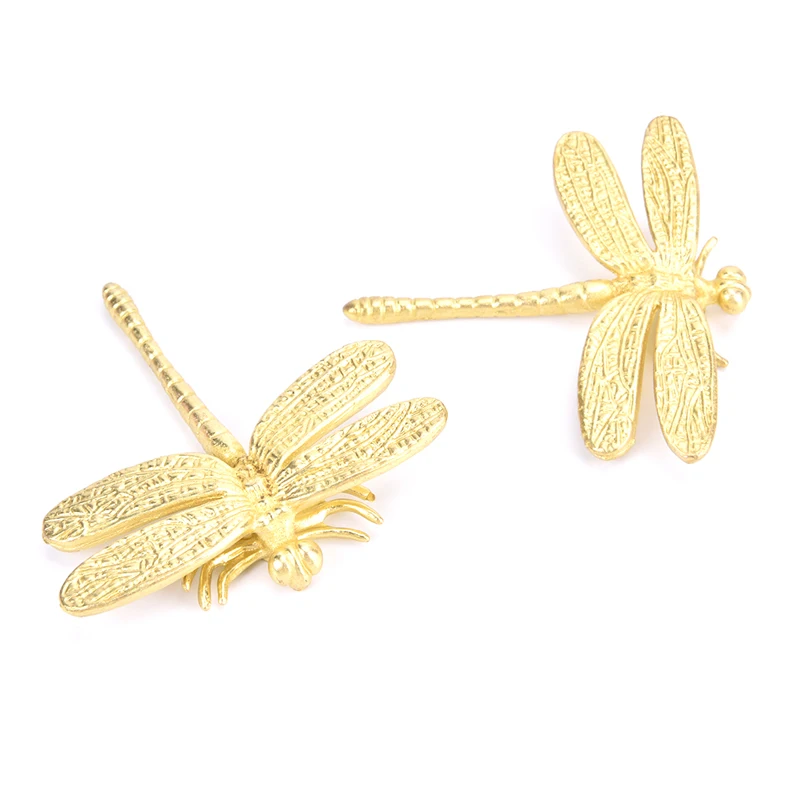 Латунная ручка в виде стрекозы простой скандинавский шкаф золото чистая медь