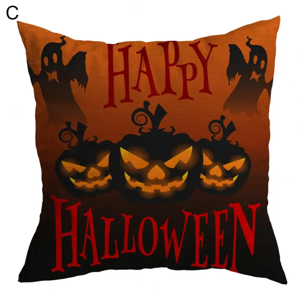 

Fashion Halloween Pattern Throw Pillow Cover Home Decor Protective Halloween Pillowcase Washable for Living Room