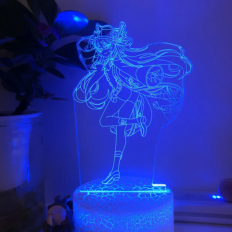 

Anime Genshin Impact Hu Tao Figure 3d Led Night Light Lamp Acrylic Led Lamp Game Room Decor Birthday Gift s281