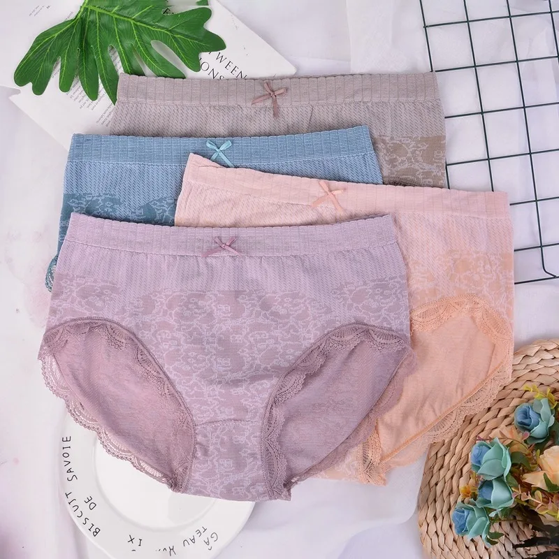 

Women's Panties Nylon Skin-friendly Underwear Solid Color Sexy Briefs Large Size Female Underpants Intimate Women Lingerie M-2XL
