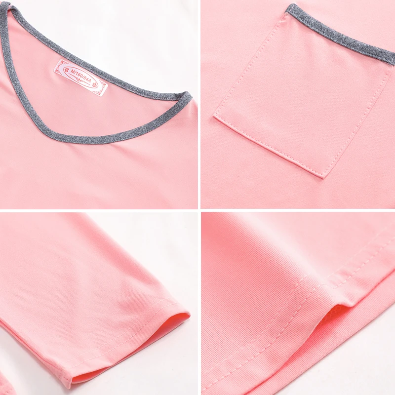 CAIYIER Autumn Winter V-Neck Long Sleeve Trousers Sleepwear Women Lounge Wear Lingere Female Night Suit With Chest Pad Pyjamas