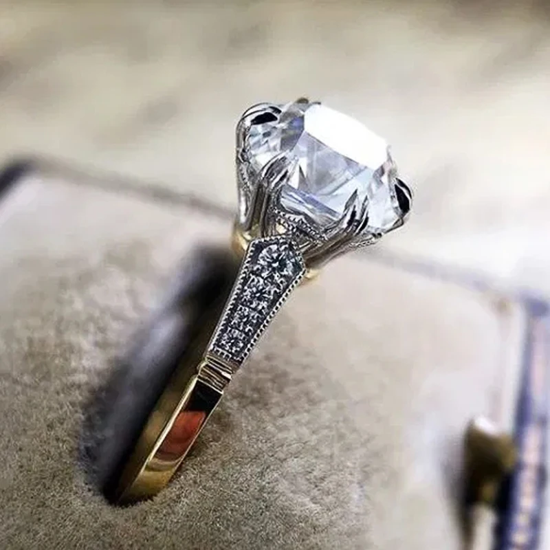 

New Simple Stylish Cubic Zirconia Rings Bride Wedding Accessories Fashion Versatile Women Ring Party Jewelry Drop Shipping