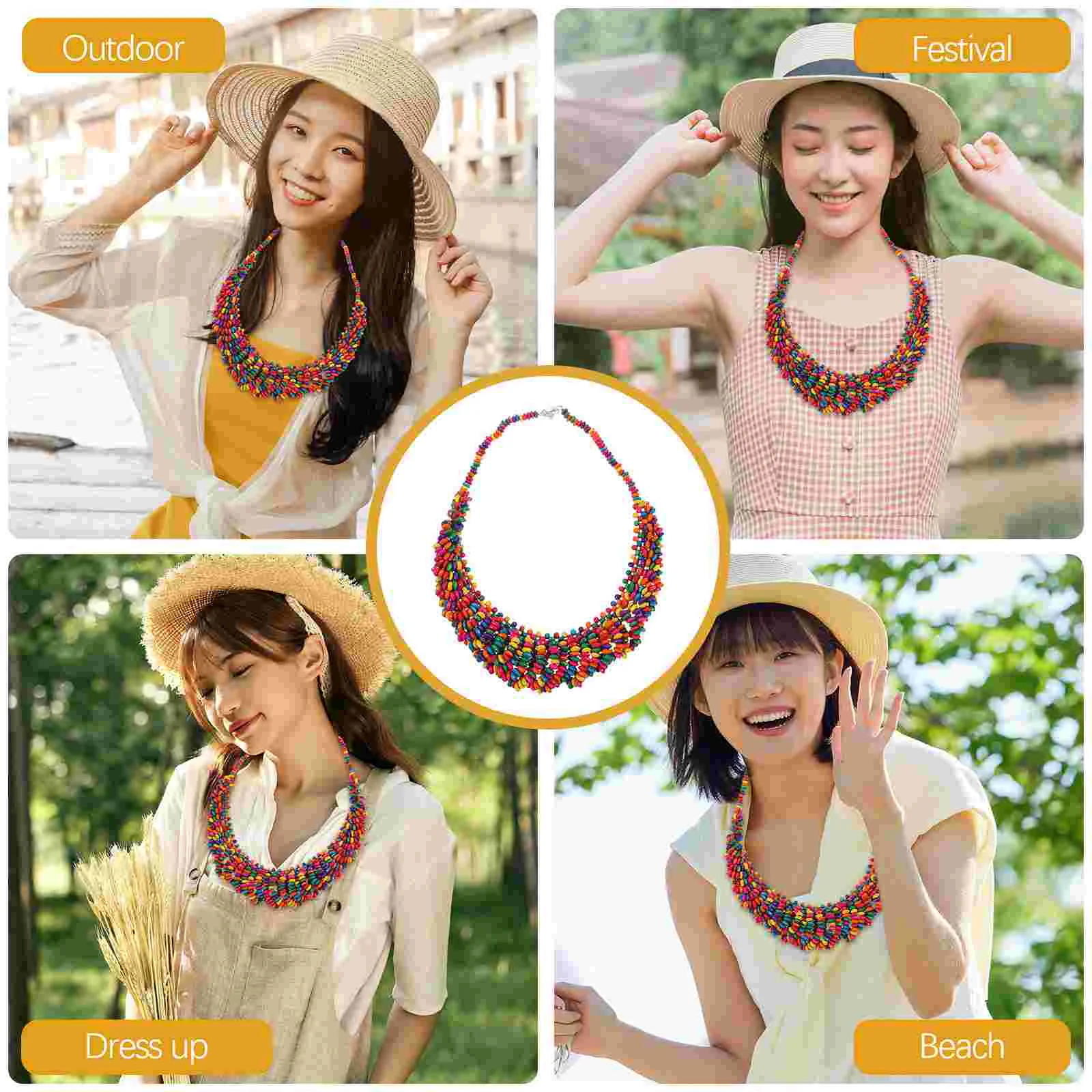 Ожерелье с кисточками из деревянных бусин женские бусины для женщин нежные