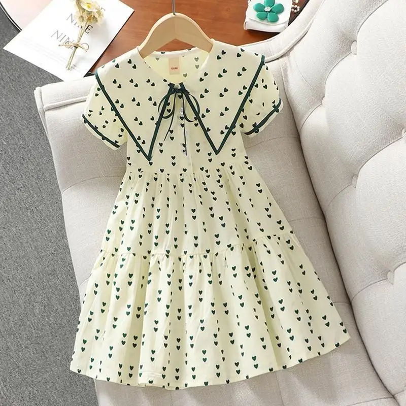 

Girls for Summer Dress 2023 New Fashion Casual Dress Children's Short Sleeve Princess Dress Party Dress for Kids Girl 2 10 Years