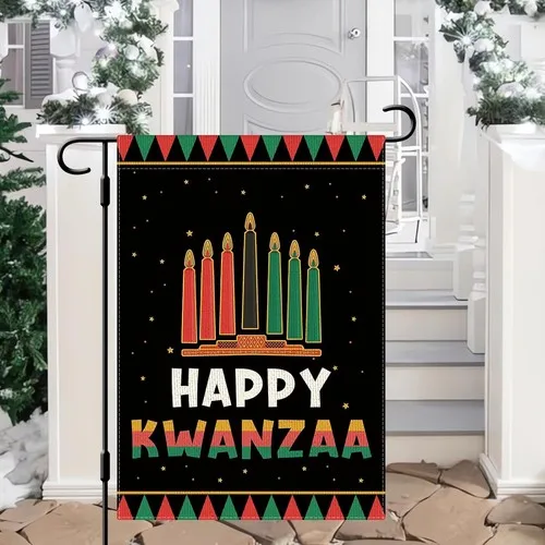 Фото Садовый флаг Happy Kwanzaa, 12×18 дюймов, двусторонний, EYY IIX SSL №2