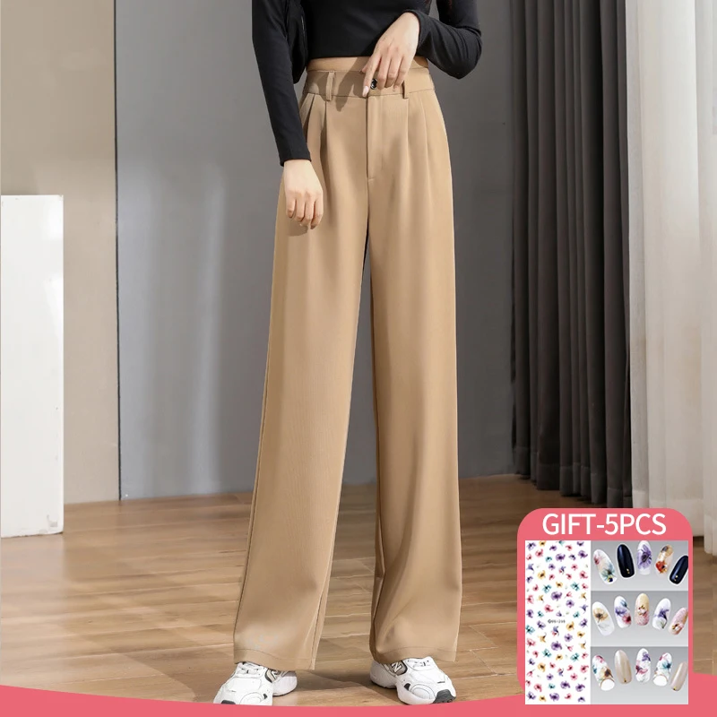 

Casual Pants With Gifts Woman Summer Y2k Clothes Harajuku Korean Thin Long Trousers Loose High Waist Wide Leg Straight