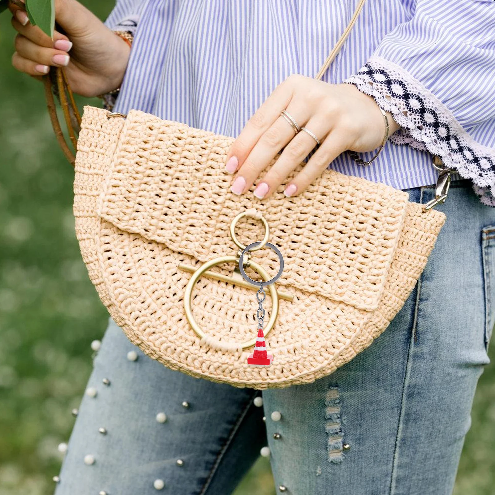 Мини-брелок с конусом полиции уникальные милые брелки для кошелька подвесной