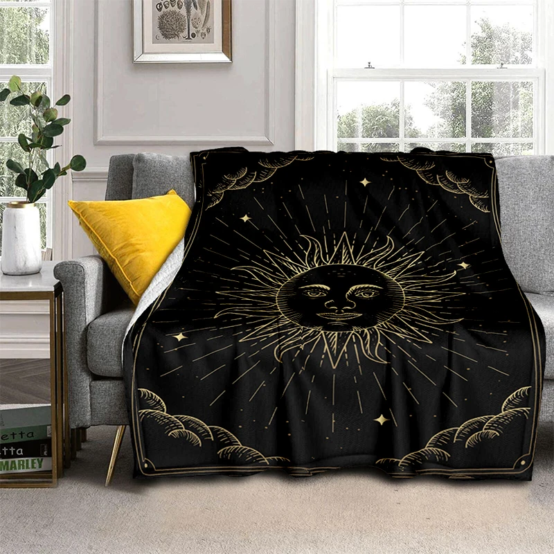 

Scale of Justice Magic Astrology Esoteric Gold Manta Sofa Bed Cover Soft Blanket Plaid Warm Flannel Throw Blankets Fans Gift