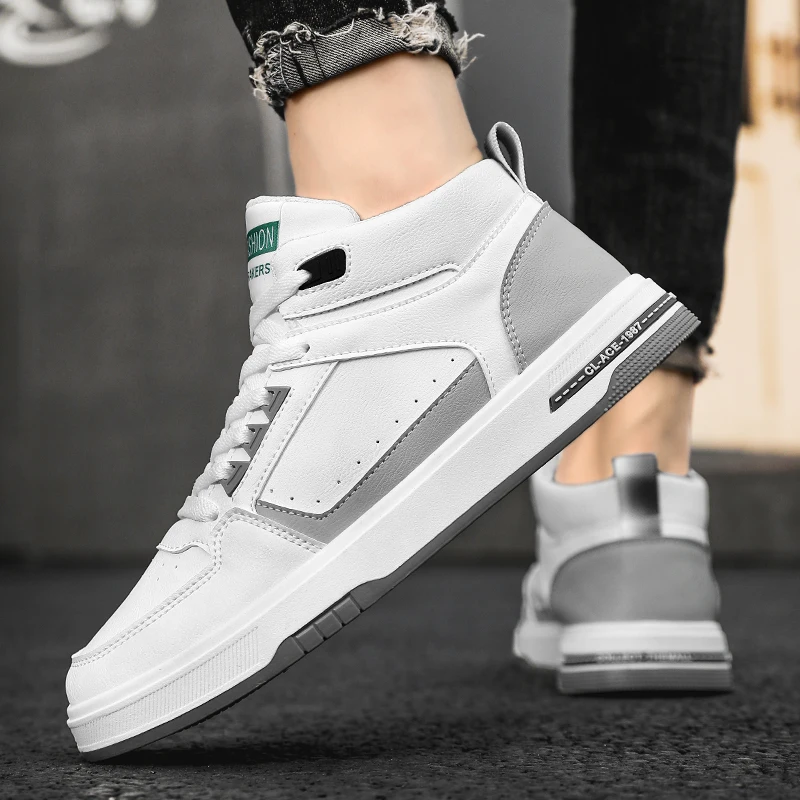 

NEW Office Men Casual Shoes Board Shoe White Chunky Sneaker Skateboard Shoes Men High Top Sneakers Men Jogging Sport Flat Sho