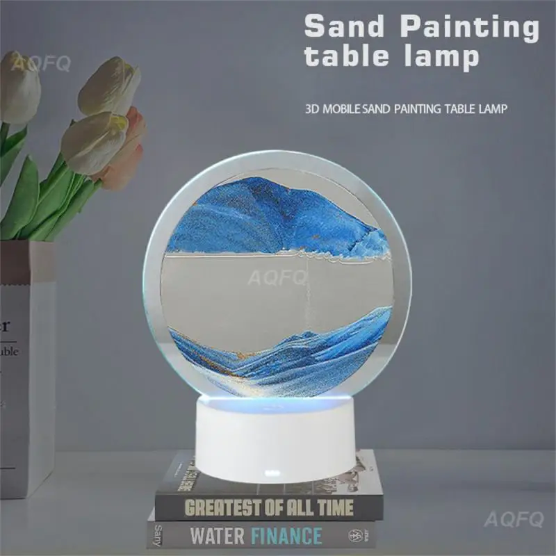 

New Quicksand Painting Table Lamp Intelligent Hourglass Living Room Office Hotel Desktop Decoration Night Lamp