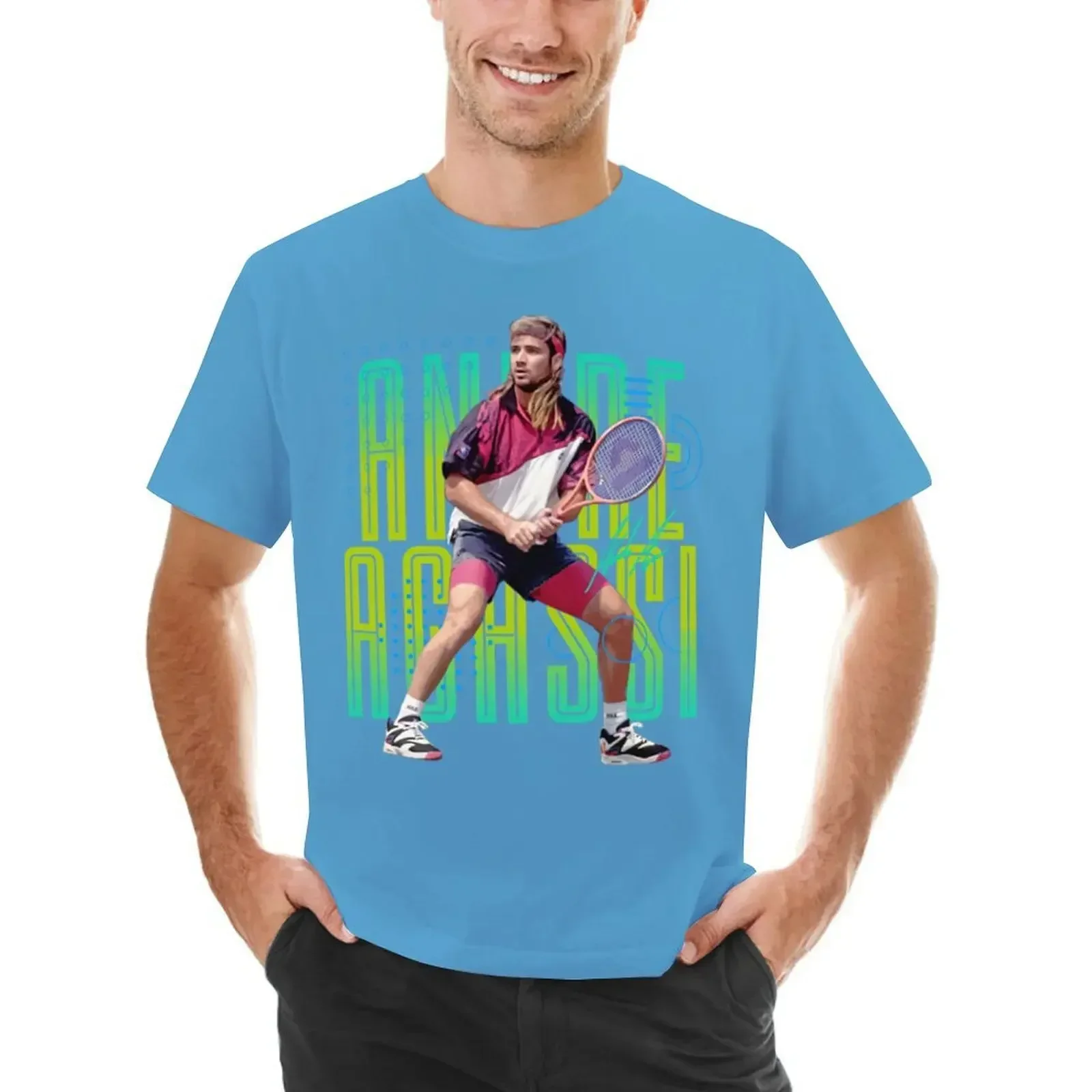 Футболка мужская черная с дизайном на заказ рубашка в стиле 90-х Андре агаскарси