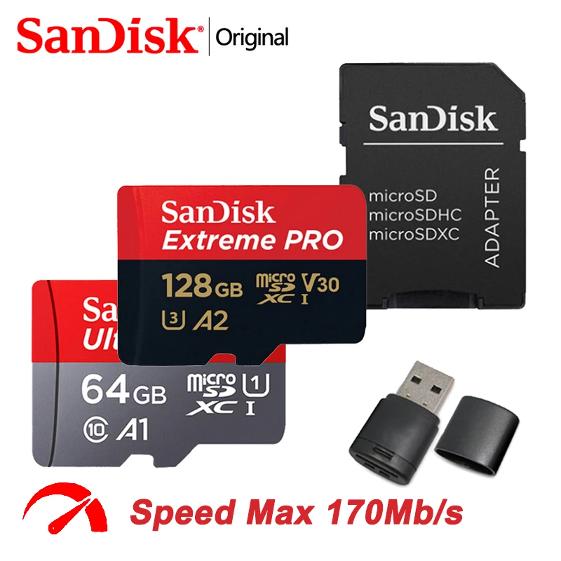 SANDISK карта памяти Micro SD 256 ГБ 128 64 32 16 512 1 ТБ 400 гб | Компьютеры и - Цена: 17880.48