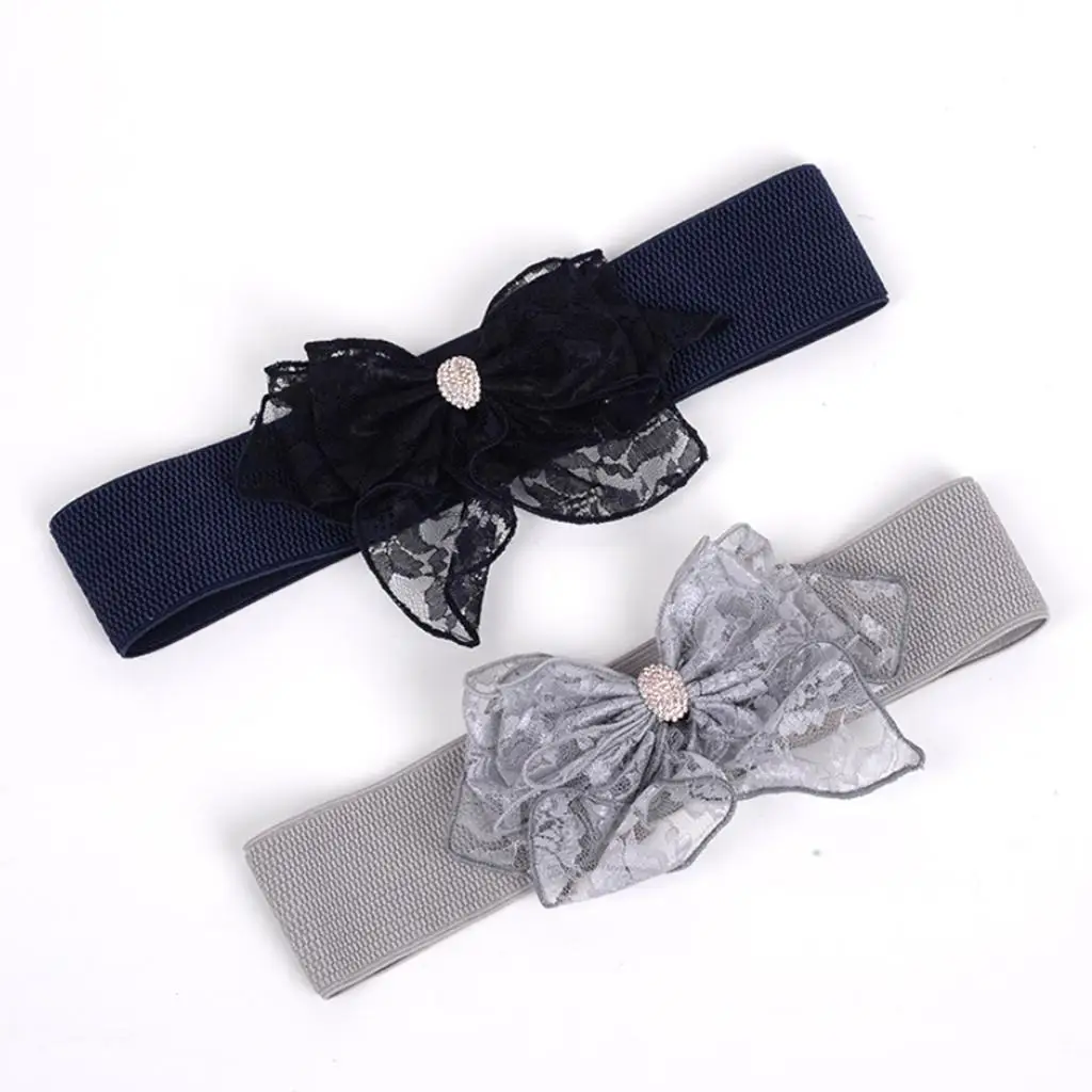 Women's Fashionable Bowknot Wide Belt For Girls Lady Stretch