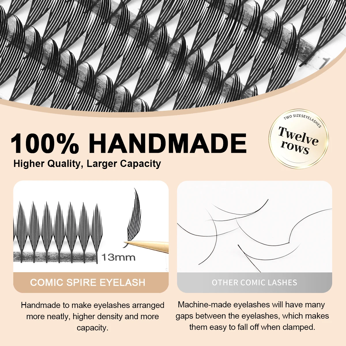 MASSCAKU 10 шт. синтетические ресницы с крыльями 8-15 мм смешанная длина