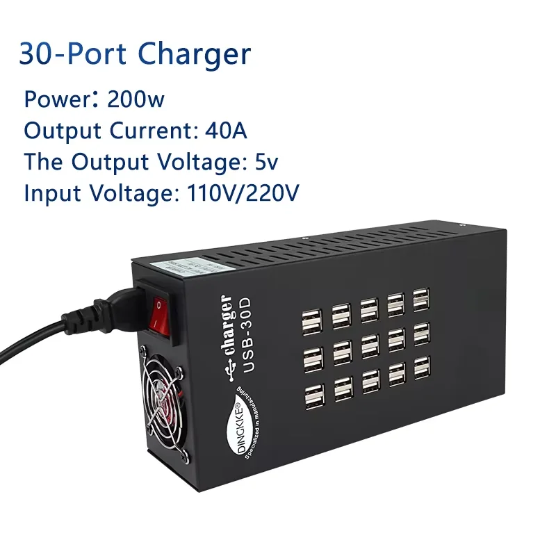 Фото Многопортовая зарядная станция USB 30-в-1 для мобильных телефонов iPhone, Samsung, Vivo, OPPO, Oneplus №3