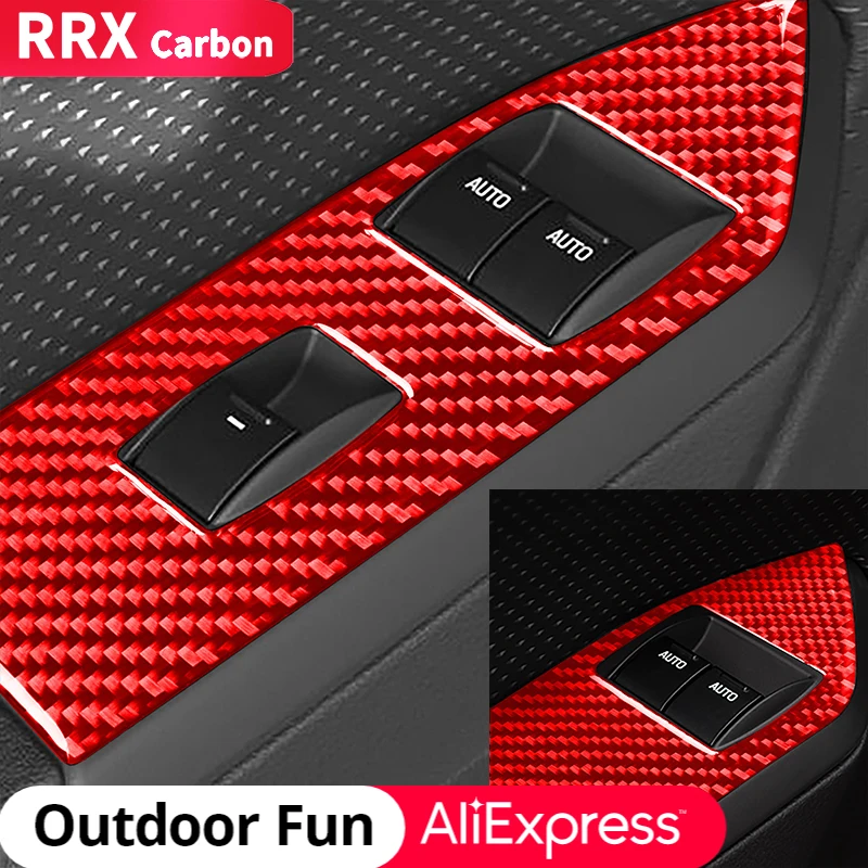 

RRX Carbon Fiber for Ford Mustang GT 2005 2006 2007 2008 2009 Accessories Interior Trim Car Door Window Lift Switch Button Panel