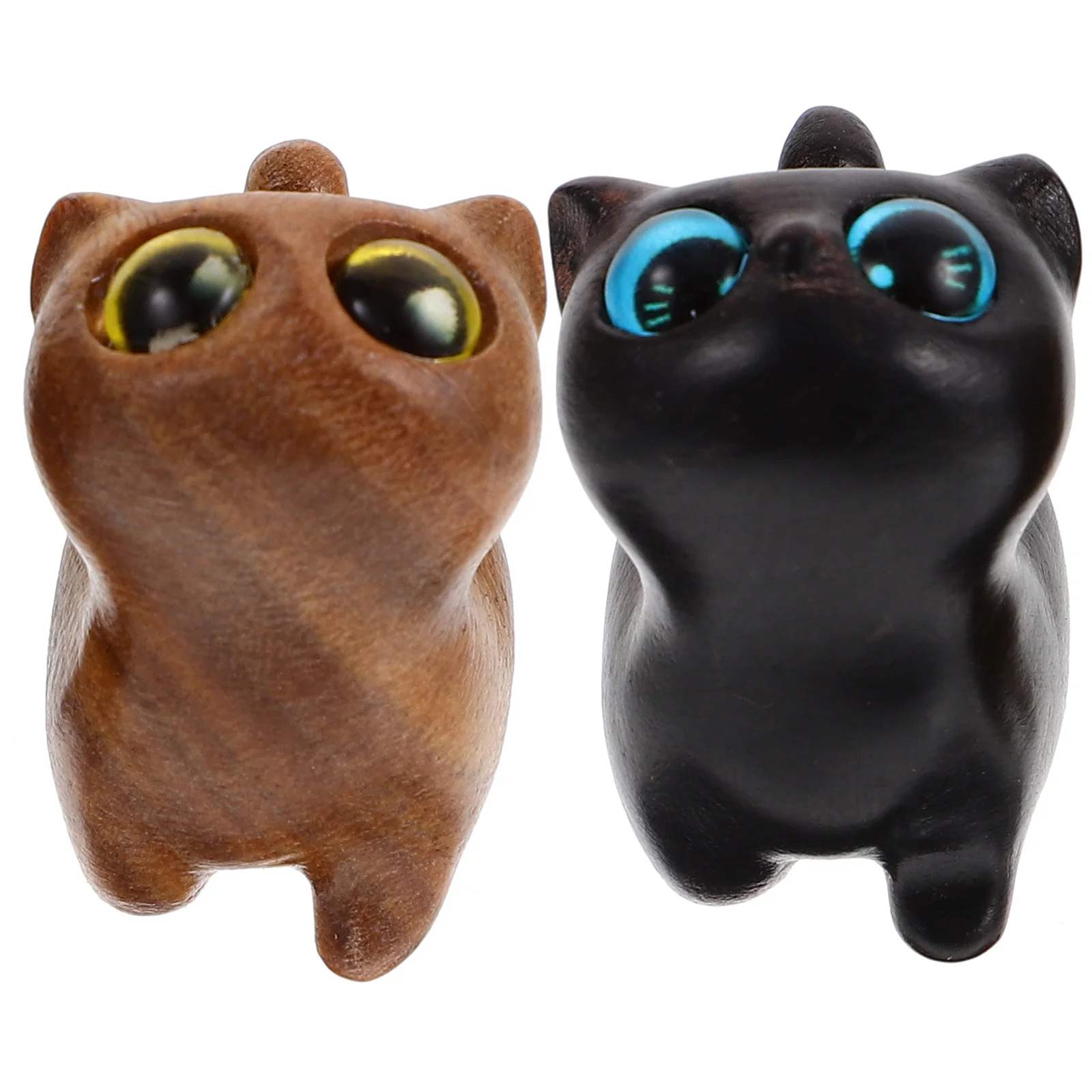 2 шт. настольные украшения кошки домашние фигурки зеленый сандал деревянная