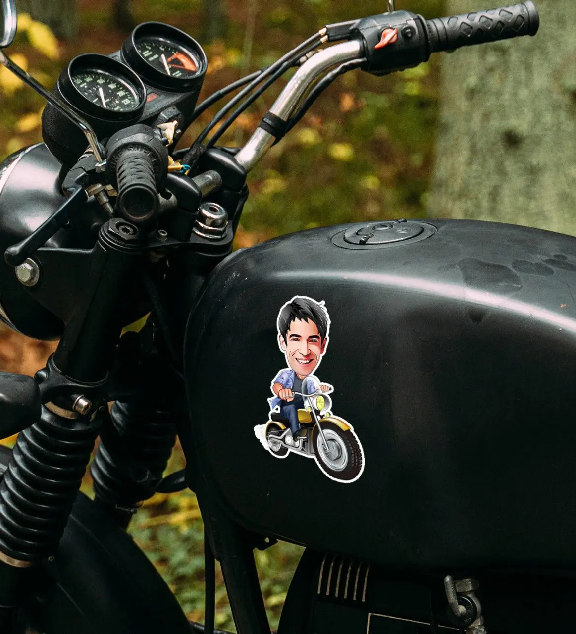 Персонализированная Мужская наклейка на мотоцикл карикатура-1 от AliExpress WW