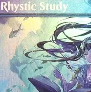 Фото Коллекционные игральные карты Rhystic Study M Proxy черные, высококачественные, для настольных игр и коллекционирования №1