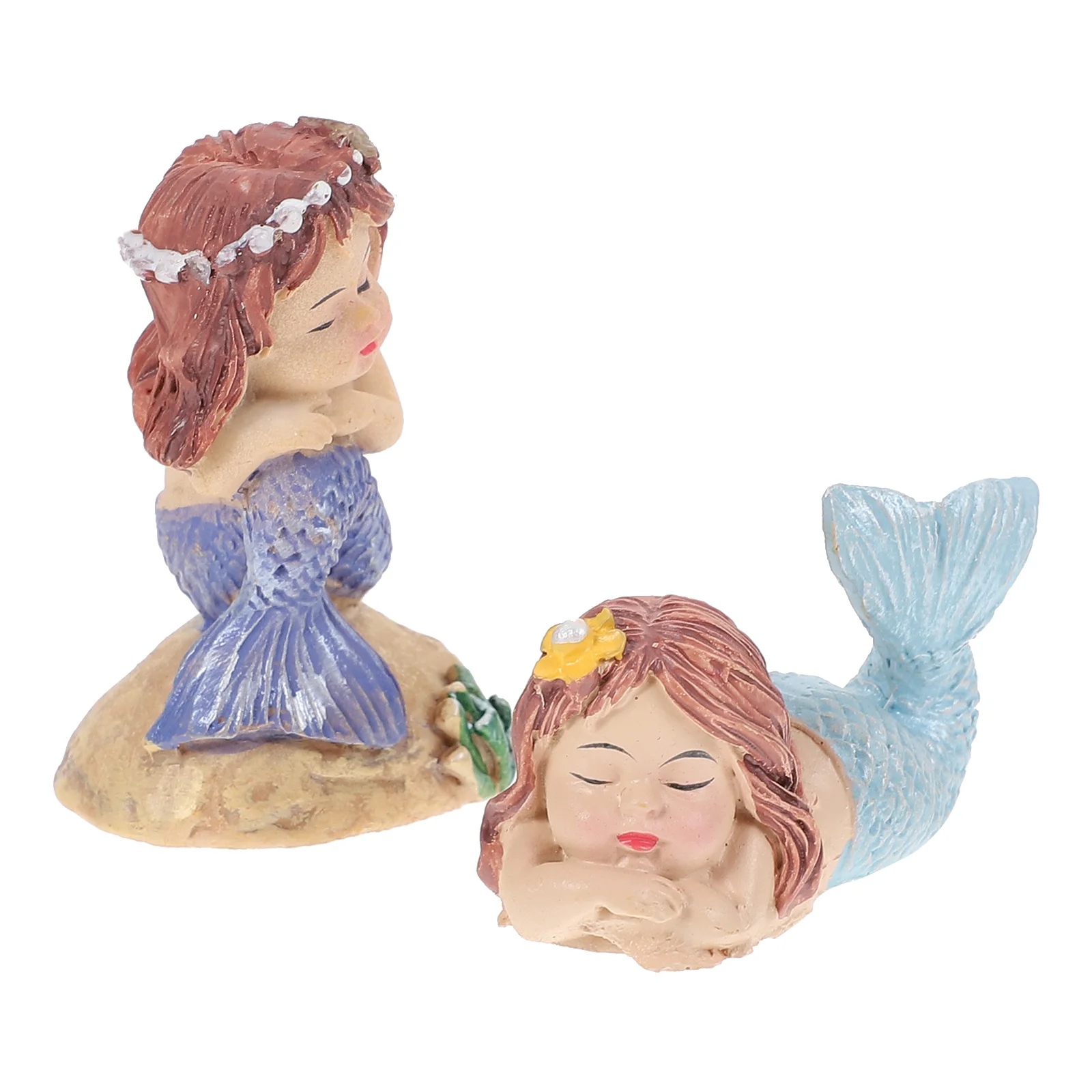 

Mermaid Decor Aquarium Decoration Tank Statue Fish Ornament Fairy Craft Resin Figurine Figurines Little Decorative Desktop Mini