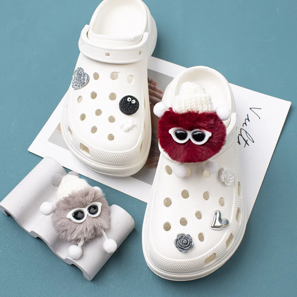 Прекрасный плюшевый эльф украшения для обуви с отверстием Пряжка плюшевая