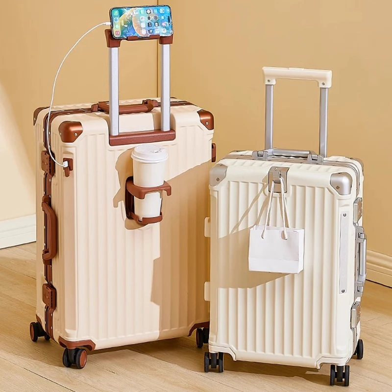 Многофункциональный чемодан новый Женский Дорожный чемоданы на колесах 20 дюймов