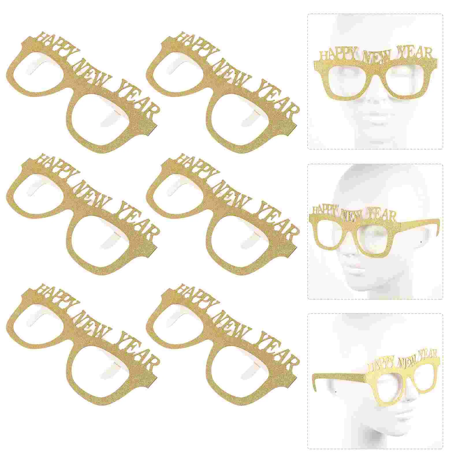 

New Year Party Eyeglasses Christmas Decor Prop Glasses Photo Sunglasses Glitter Eyewear Eyewears Supply Happy Accessory S Eve