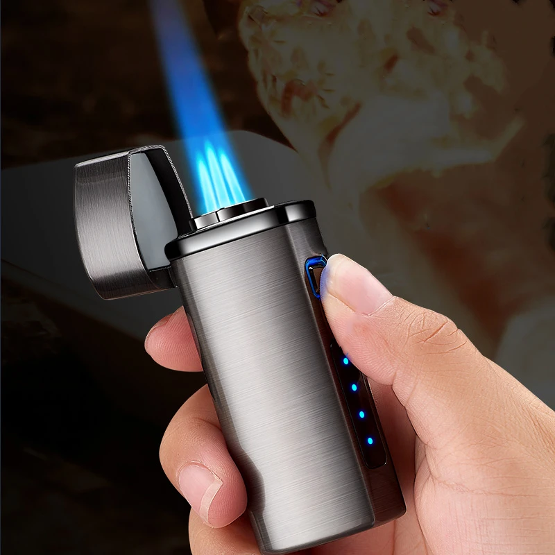 Turbo Three Torch Blue Flame Jet Cigar Tool Gas Lighter Men'
