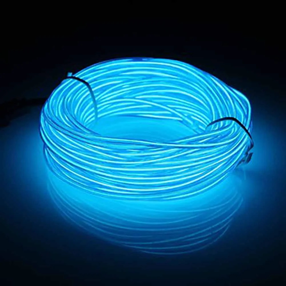 

Colorful 20-220V 10M EL Led Flexible Soft Tube Wire Neon Glow Car Rope Strip Light Xmas Decor