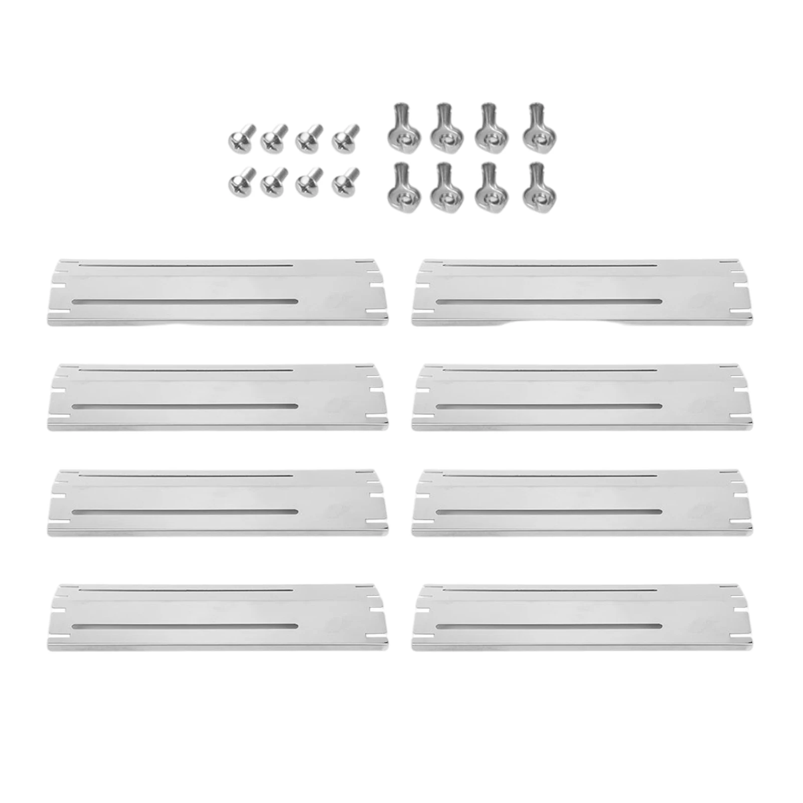 

Porcelain Steel Heat Plate 4PCS Adjustable Steel Grill Heat Plate Shield Replacement Heat Tent Burner Cover Flame Tamer For